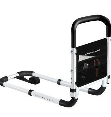 lot 1459 image: KingPavonini Bed Rails for Elderly Adults Safety - Adjustable Bed Cane with Non-Slip Ergonomic Handle and Storage Pocket, Bed Railings for Seniors (similar to the picture)