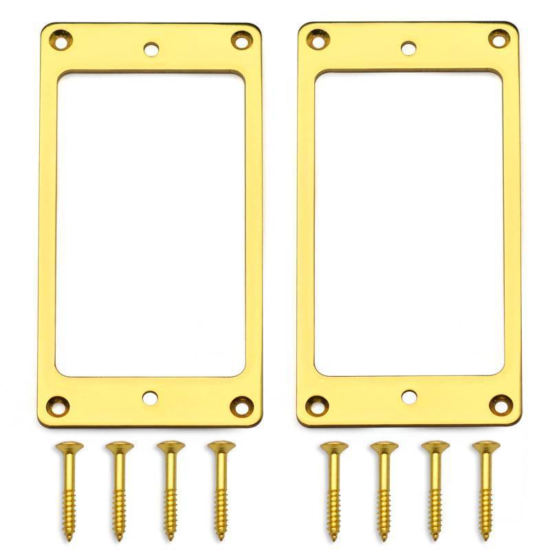 lot 1934 image: SAPHUE 2pcs Metal Humbucker Pickup Mounting Ring,70.5  39mm Bridge and Neck Pickups Cover Frame Replacement Compatible with Les Paul LP Style Electric Guitar or Precision Bass