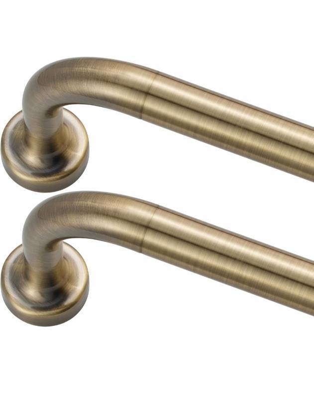 lot 2135 image: Antique Bronze Curtain Rods 2 Pack,1 Inch Disc Curtain Rods for Windows 66 to 120,Blackout Wrap Around Curtain Rod with Aluminum Finials and Brackets,No Screw Disassembly Adjustable Curtain Rod