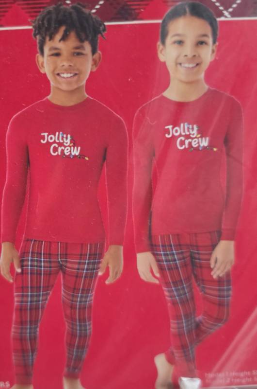 lot 2807 image: members mark holiday family kids Pajama Set 2 Piece Size 4