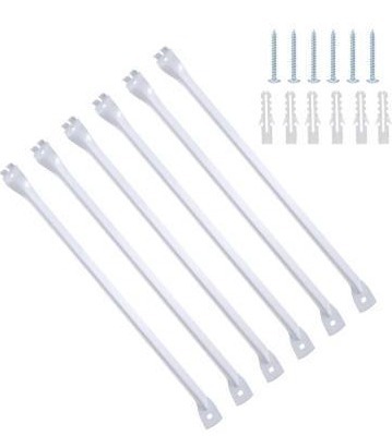 lot 5445 image: 6 Pcs Support Brackets for Wire Shelving, 17 inches Closet Wire Shelf Brackets with Anchors and Pins for Installation