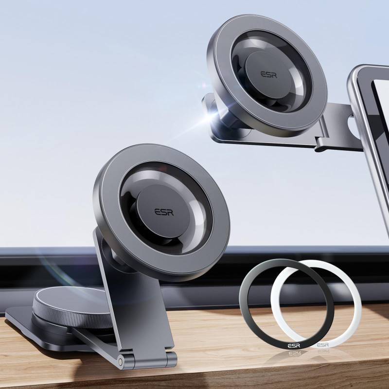 lot 3024 image: ESR for MagSafe Car Mount, Car Phone Holder, Tesla Touchscreen Car Mount, Magnetic Phone Holder for Car, for iPhone 171616e15141312, S25, Pixel 10, Charging Not Supported(2 Metal Rings Included)