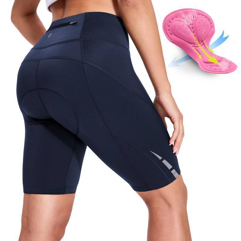 lot 3120 image: Nepest Womens Bike Shorts 4D Padded Cycling Underwear with Anti-Slip Leg Grips for Road Biking Padding Bicycle Cycle Biker Riding Shorts Dark Blue,XXL
