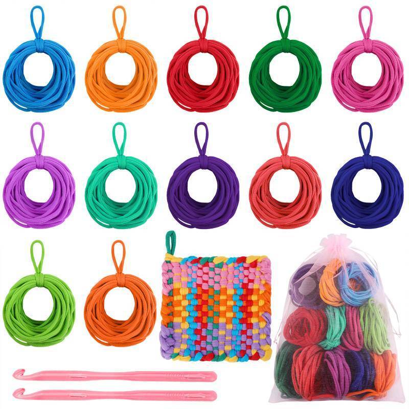 lot 3126 image: Aodaer 288 Pieces Loom Weaving Craft Loops Refill Elastic Potholder Loops with Multiple Colors for DIY Crafts Supplies, Compatible with 7 Inch Weaving Loom