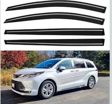 lot 8293 image: Window Visors Rain Guards for 2021 2022 2023 2024 2025 Toyota Sienna, Out-Channel Window Vent Wind Deflectors Visors Shades for 21 22 23 24 25 Sienna