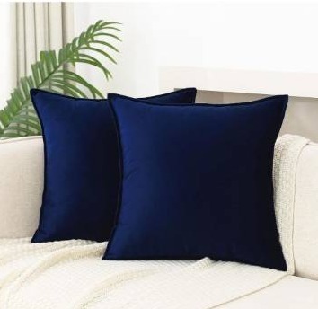 lot 9330 image: Velvet Navy Blue Throw Pillow Covers