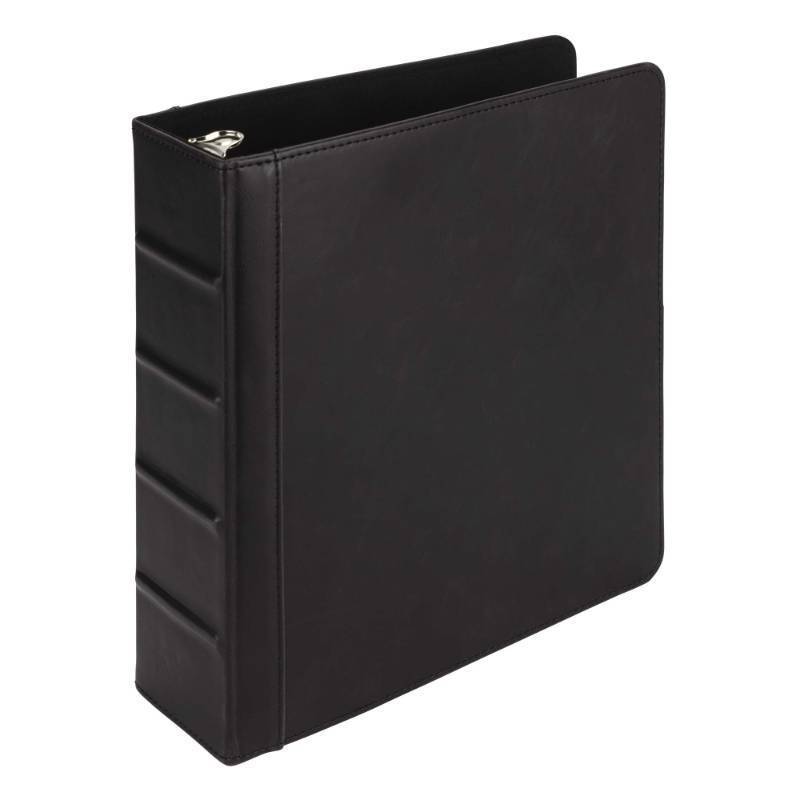 lot 9646 image: Samsill Vintage Leather Mini 3 Ring Binder 2 Inch Round Ring (Holds 425 Sheets), 5.5 x 8.5 Inch Documents, Professional Organizer, Planner, Notebook, Black