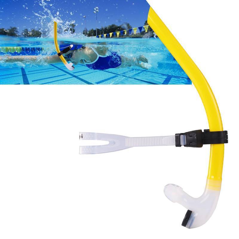 lot 9732 image: Focevi Swim Snorkel for Lap Swimming,Adult Swimmers Snorkeling Gear for Swimming Snorkel Training in Pool and Open Water,Snorkle Center Mount Silicone Mouthpiece One-Way Purge Valve