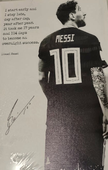 lot 9827 image: Messi Poster Soccer Canvas Poster 16x24