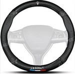 lot 8379 image: Custom-Fit Carbon Fiber Premium Leather Non-Slip & Breathable Steering Wheel Cover Compatible with Car Accessory(MS-O)