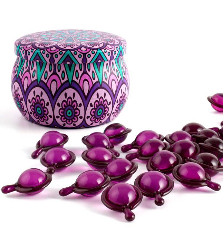 lot 1497 image: MIVAVO Hair Oil Capsules Hair Treatment For Split Ends Keratin Hair Treatment Oils Deep Conditioning Repair For All Hair Types Hair Vitamin Serum 50 Capsules (Purple)