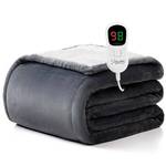 Homemate Heated Blanket Electric Throw - 50"x60" Heating Blanket Throw 1/2/4/6/8 Hours Auto-Off 10 Heat Level Over-Heat Protection Flannel Sherpa ETL Certification Missing Controller - Retail: $40