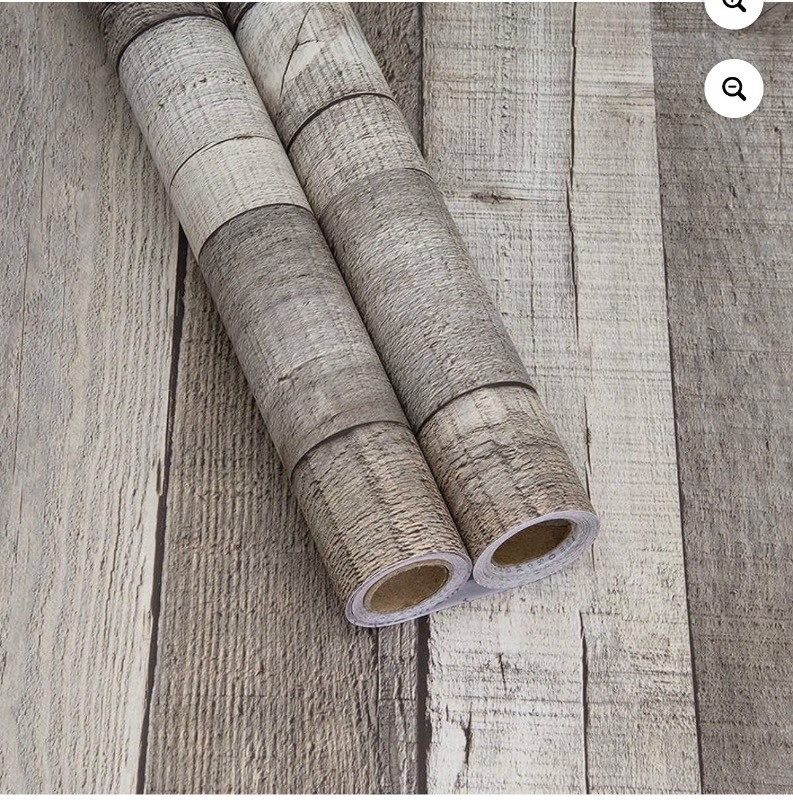 lot 3565072 image: Abyssaly Peel and Stick Wallpaper 35.4 x 118 Natural Wood Plank Contact Adhensive Wallpaper Gray Brown Vinyl Vintage Faux Wood Design Wall Paper for Bedroom Walls Covering Laun - Retail $19