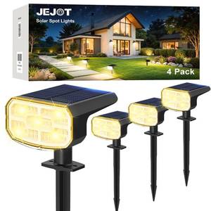 Solar Lights Outdoor Waterproof IP65, Super Bright LED, 3000K 2 Lighting Modes, Solar Powered Yard Garden Solar Spot Lights for Outside Landscape Auto On/Off -3 Pack - Retail: $27