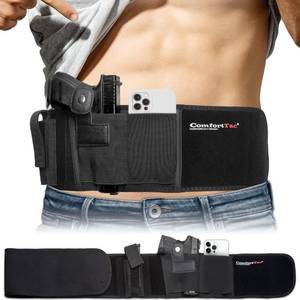Gun Holsters for Concealed Carry - Ultimate Belly Band Pistol Holster for Men & Women, Belt Compatible with Smith and Wesson, Shield, Glock - Firearm Accessories, Black - Retail: $29