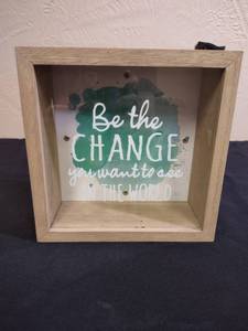 lot 329 image: Inspirational Quote Shadow Box Bank