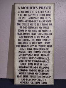 lot 350 image: A Mothers Prayer Canvas Wall Art Sign