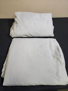 lot 360 image: Set of gray King size cotton sheets - top sheet had a small stain