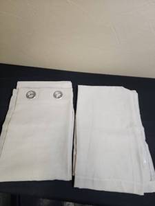 lot 365 image: Beige Sheer Linen Blend Grommet Curtain Panels 50 W x 84 L - qty 2