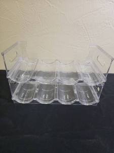 lot 380 image: Clear Acrylic 8-Tier Bottle or Can Organizer for shelf or fridge