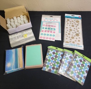 lot 427 image: Bridal Shower  Wedding supplies - bubbles, shower bingo cards, treat bags, and thank you cards
