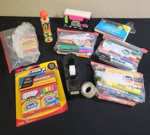 lot 431 image: School Supply Bundle with Markers and Chalk