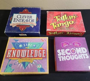 lot 442 image: Board Game Collection - Clever Endeavor, Talkin Tango, Knowledge & Second Thoughts