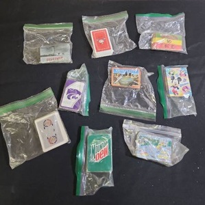 lot 444 image: Promotional card decks K-State, Oklahoma, Mountain Dew, Lake of the Ozarks, Kansas City, Mickey Mouse and more (no card boxes, all are bagged)