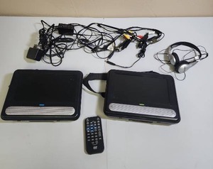 lot 464 image: Venturer PVS1287 Twin Mobile DVD Players for vehicle use, includes one pair of Koss headphones