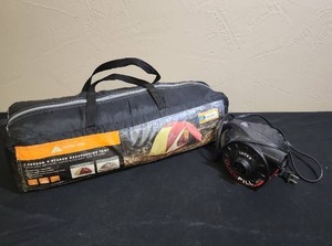 lot 482 image: Ozark Trail 2-Person 4-Season Backpacking Tent and an Intex Quick Fill Air Pump