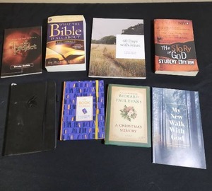 lot 475 image: Christian Book Collection, set of 6 and 2 blank journals