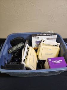lot 468 image: Tub full of Wifi Network Routers - all are very dusty