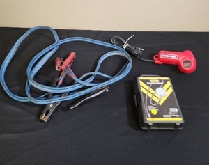 lot 540 image: Jumper Cables, Troy-Bilt Engine Starter, and a Tire Pressure Gauge Kit (kit is missing the tubing)