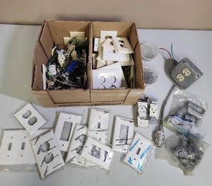 lot 566 image: Bulk Electrical Outlet Components Lot