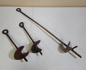 lot 577 image: Iron Augers  - heavy with patina