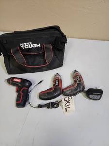 lot 579 image: Hyper Tough & SKIL Small Power Drills and a Hyper Tough Tool Bag - Hyper Tough drill is working, Skil ones not tested, will need charged