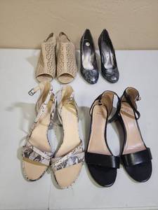 lot 617 image: Womens Size 7.5 Shoe Collection Bundle - all very good condition.  Franco Sarto, A New Day, Liz Claiborne and more.