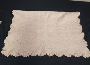 lot 230 image: Vintage handmade crocheted baby blanket
