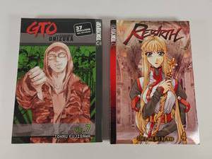 lot 230 image: GTO Vol 7 and Rebirth Vol 4 Manga Set - Tokyopop English