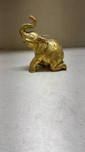 lot 410 image: Decorative Gold Tone Elephant Ornament