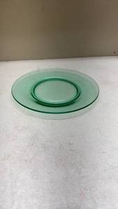 lot 415 image: Green Depression Uranium Glass Dinner Plate
