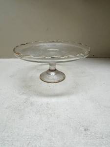lot 446 image: Glass Cake Stand with Gold Trim