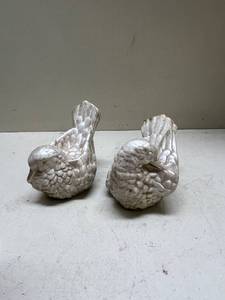 lot 496 image: Silver Mercury Glass Bird Figurines