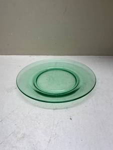 Green Depression Uranium Glass Dinner Plate