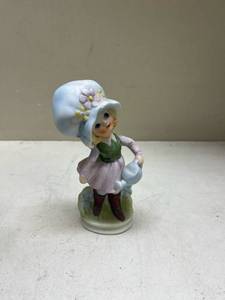 Japanese Porcelain Girl Figurine with Watering Can