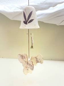lot 530 image: Ceramic Wind Chime with Botanical Design