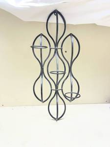 lot 570 image: Metal Wall Candle Holder with Decorative Scroll Design