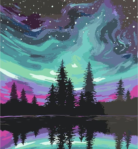 Northern Lights Paint by Numbers Kit - 16x20 in