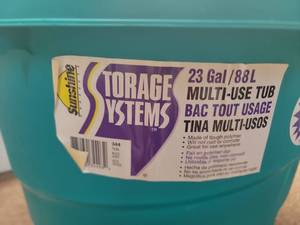 lot 3814 image: Storage Systems 23 Gallon Teal Multi-Use Tub