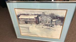 lot 3828 image: Deep Winter by Frank M. Hamilton - Framed Winter Scene Print